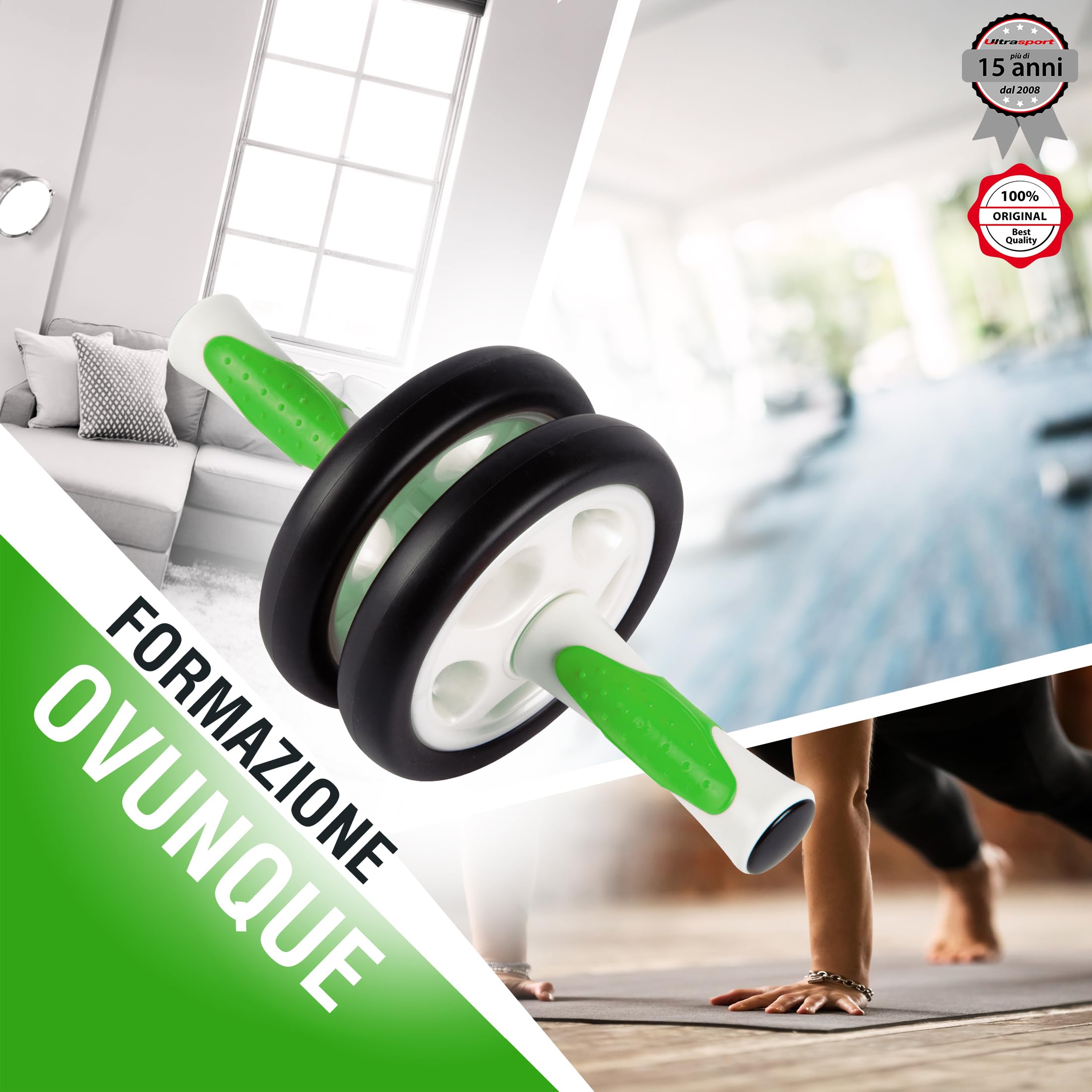 Ultrasport AB Roller Per Addominali - Con Tappetino Ginocchia, Pieghevole E Salvaspazio Per Uomini E Donne - Foto 13