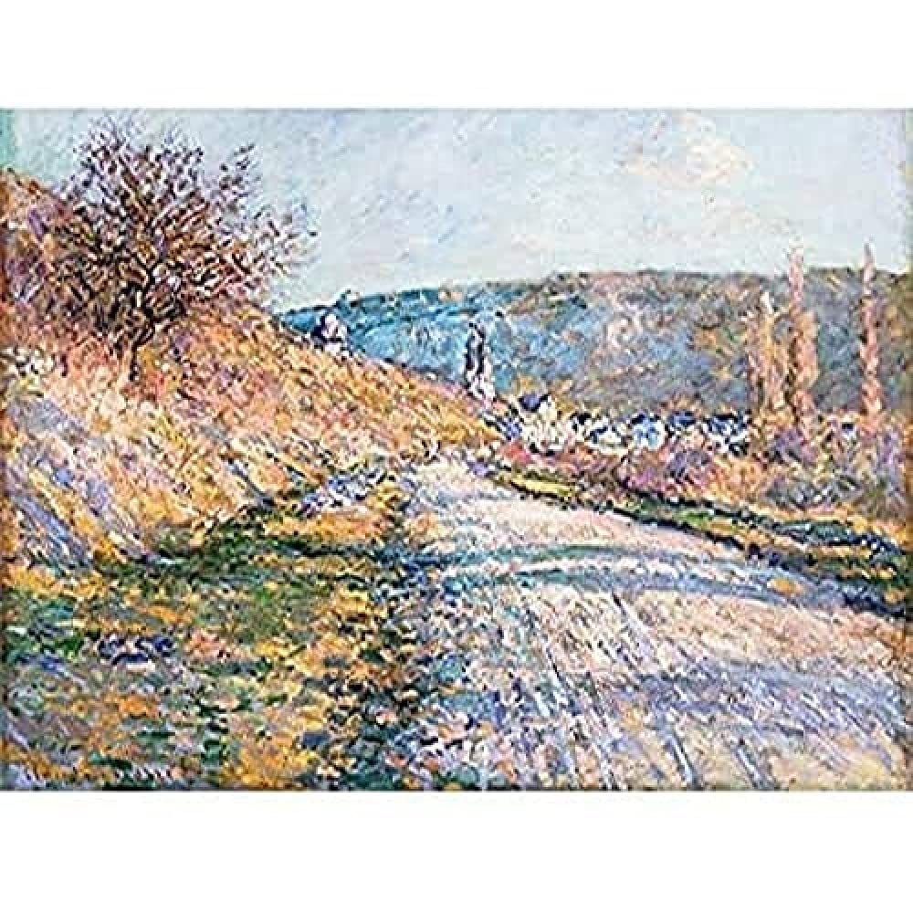 Claude Monet The Road To Vetheuil Art Print Canvas Premium Wall Decor Poster Mural