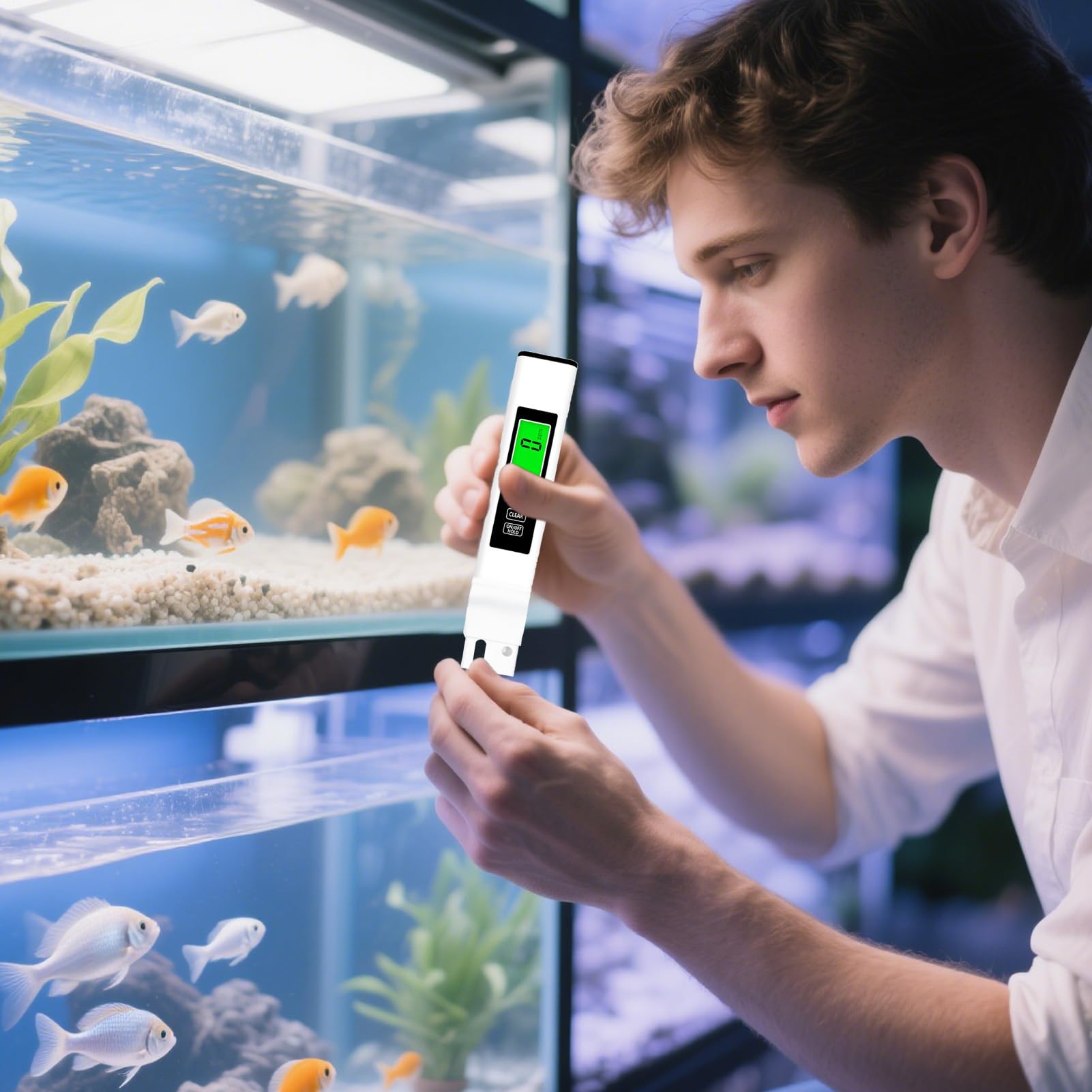 Water Tester - Digital Water Quality Tester | Portable Water Testing Kits For Drinking | Water Quality Testing Meter | Double-Color Backlight Design Professional Measurement Tool For Hydroponics, Fish