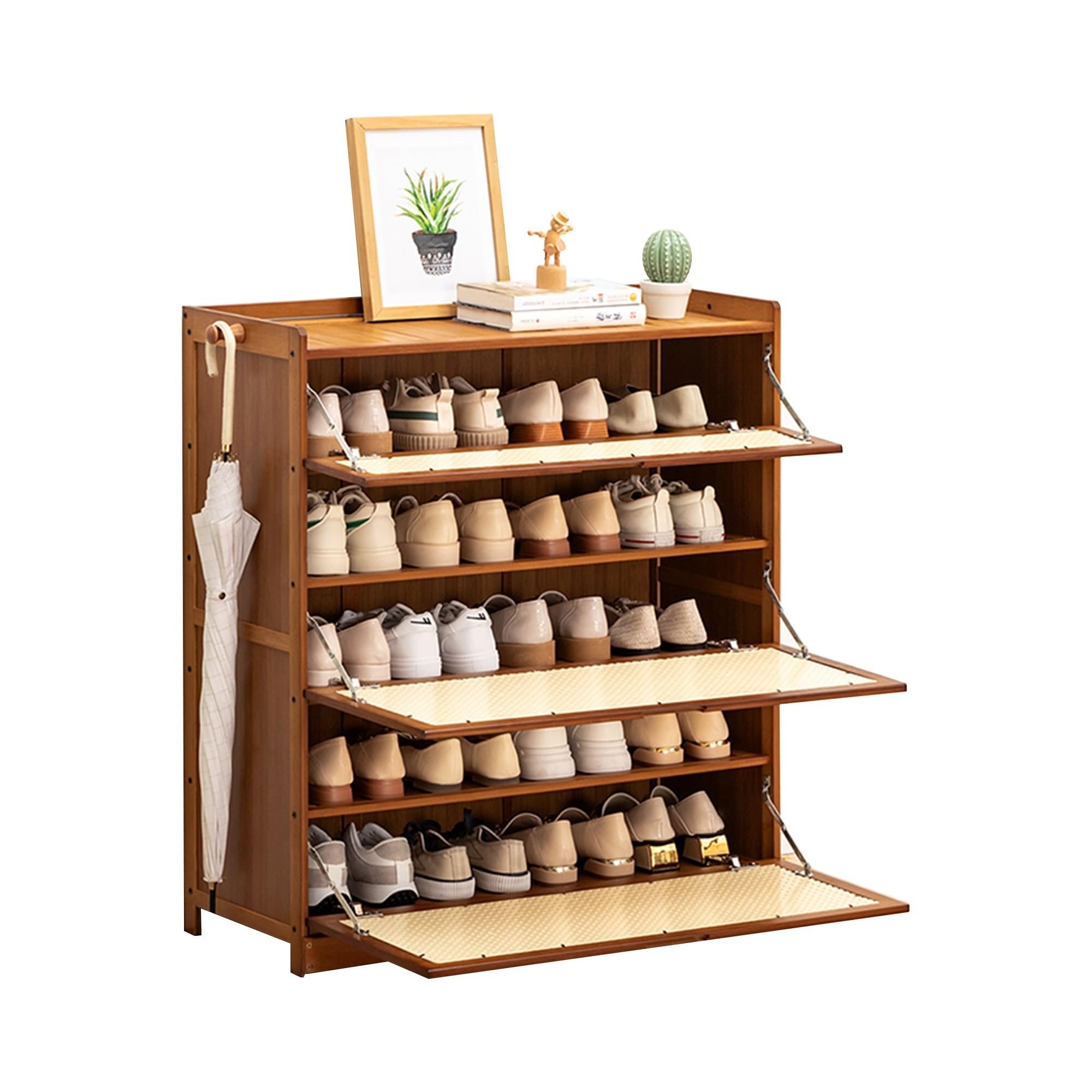 Armoire à chaussures en rotin pour ranger escarpins et baskets sans encombrer