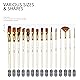 18 Piece Paint Brush Set, ARTIFY 15 Acrylic Paint Brushes, Palette Knife, and 2 Sponges, Professional Artist Paint Brushes for Acrylics, Watercolors, Gouache, Canvas, and Face Painting, Ivory White