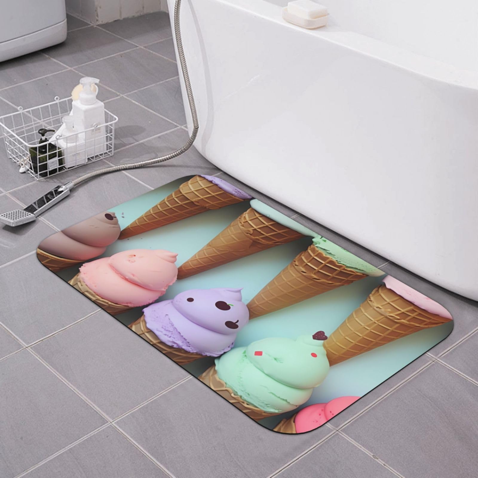 Tapis de bain diatomée BONDIJ : l'élégance absorbante au design glace pour votre intérieur