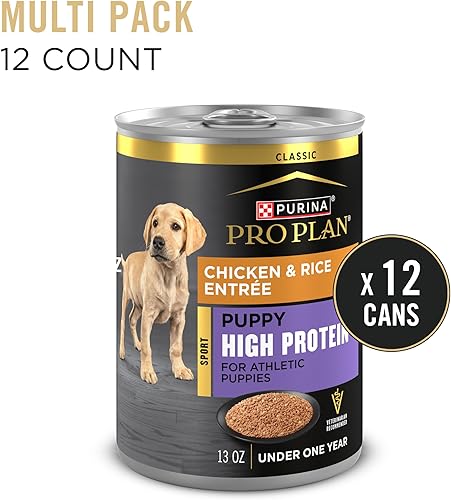 Miniatura 3 de Purina Pro Plan Sport - Alimento para cachorros con alto contenido de proteínas, fórmula húmeda de pollo y arroz, (paquete de 12) latas de 13 onzas