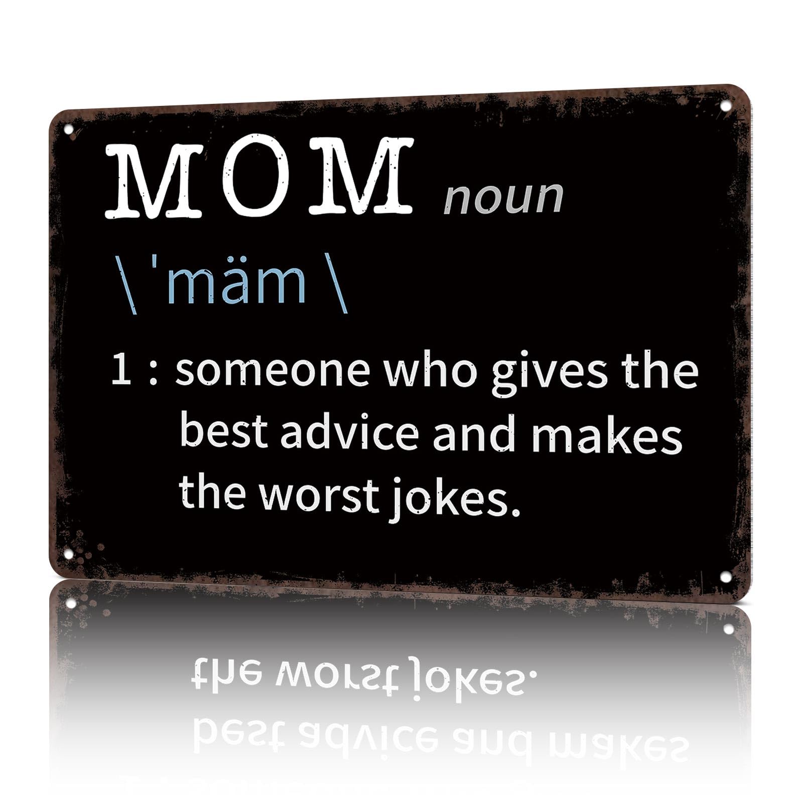 KWQDOZF Vintage Metal Signs Mom Dictionary Mothers Day Funny Tin Sign Poster Wall Art For Home Room Bedroom Office Decor 8x12inch
