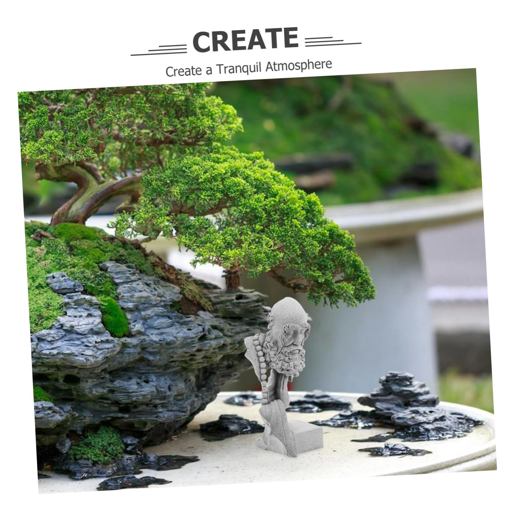SUPVOX Statuetta Decorativa di Buddha in Stile Cinese per Tavolo e Libreria