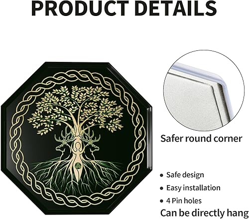 Miniatura 2 de YETTA YANG Decoración de Navidad de Yule Pagan, letrero de arte decorativo para puerta delantera, celta, nórdico, nórdico, fiesta, regalo, póster de