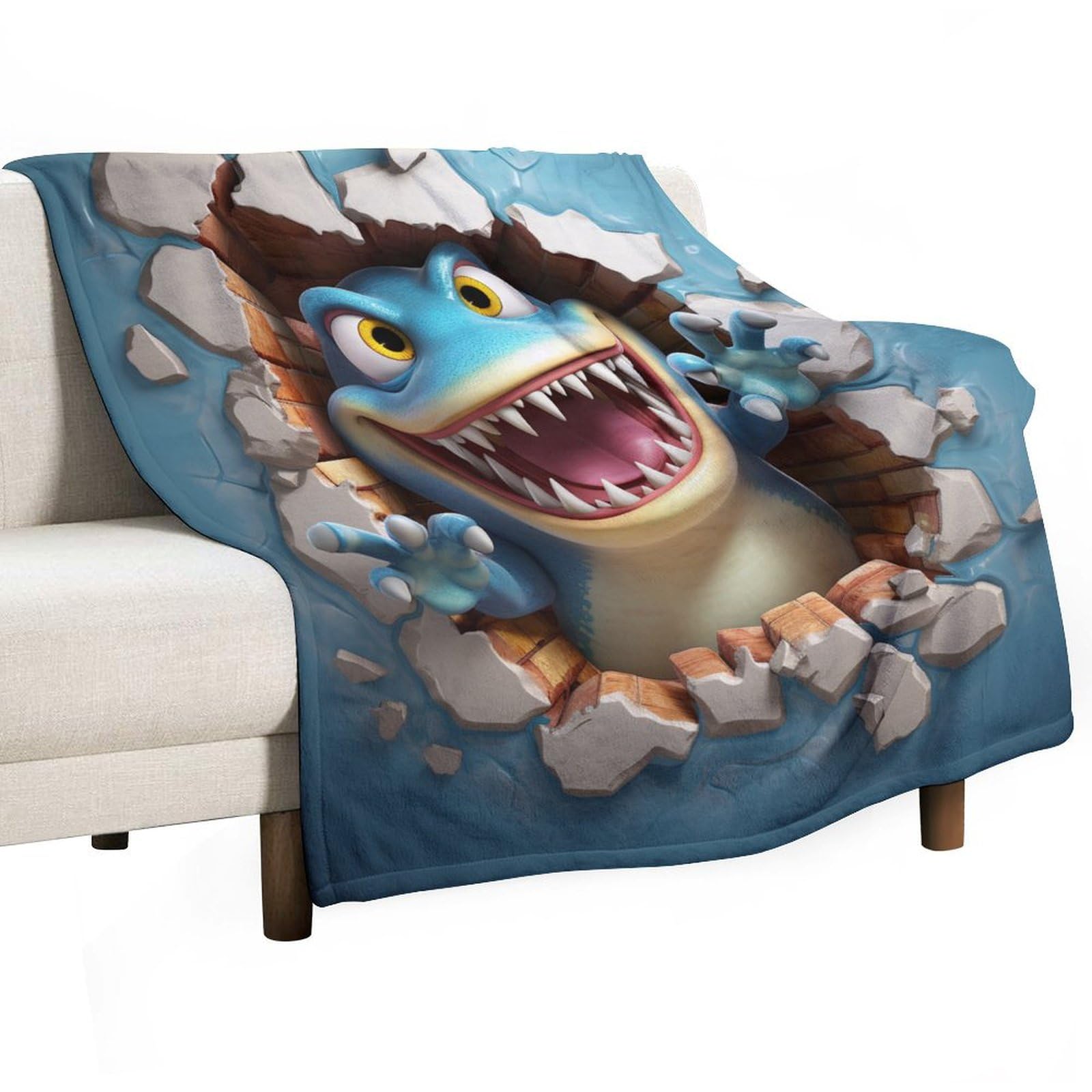 Couverture requin en flanelle pour enfant de 60x80 pouces douillette