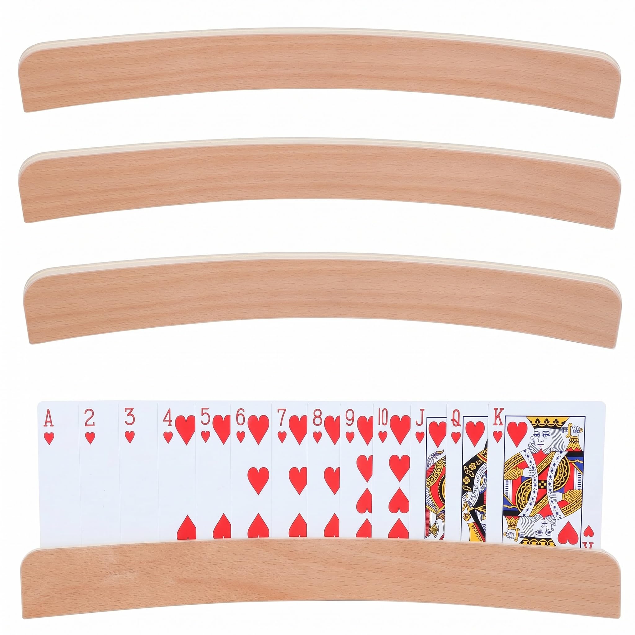 XIAOjnHONG 4 Pcs Wooden Playing Card Holder Children Holders Solid Wood