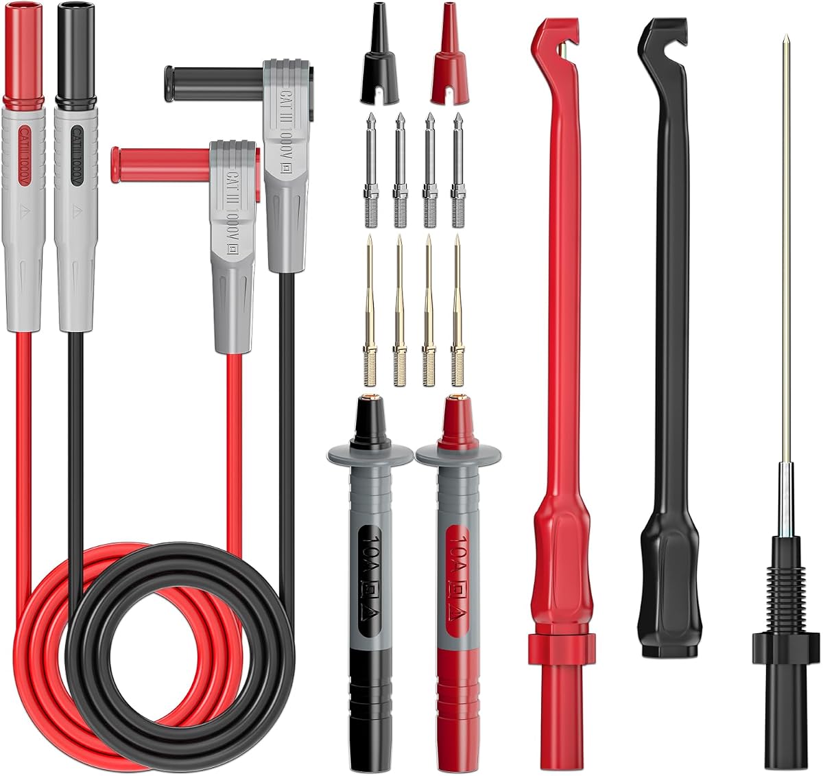 Goupchn Multimeter Automotive Test Leads Kit for Electrical Testing | Wire Piercing Clip, Puncture Probes, 4mm Banana Plug Extension Test Cable Set