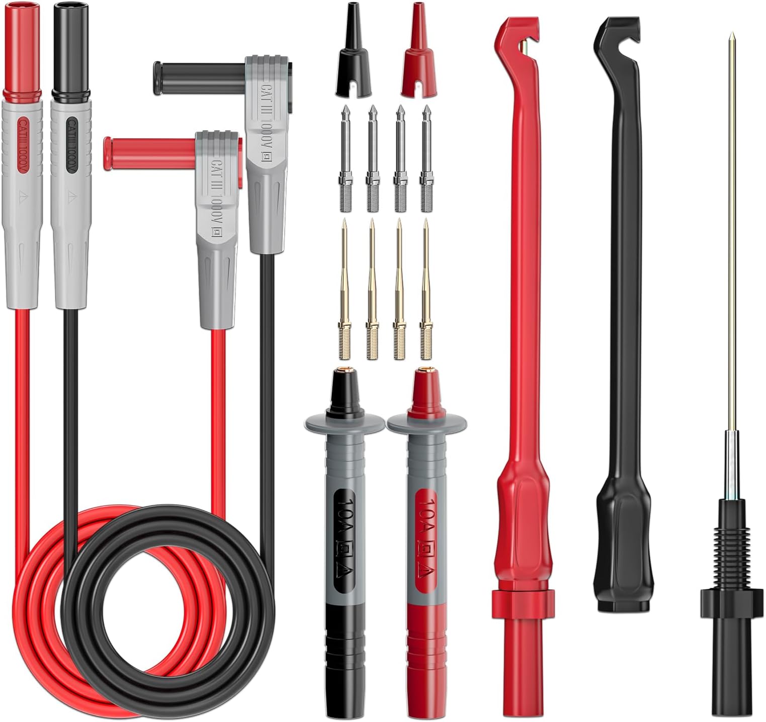 Goupchn Multimeter Automotive Test Leads Kit with Wire Piercing Clip Puncture Probes 4mm Banana Plug Extension Test Cable Set