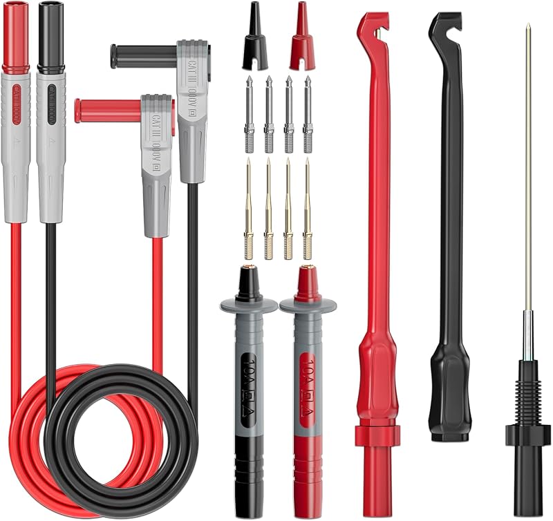 Goupchn Multimeter Automotive Test Leads Kit for Electrical Testing | Wire Piercing Clip, Puncture Probes, 4mm Banana Plug Extension Test Cable Set