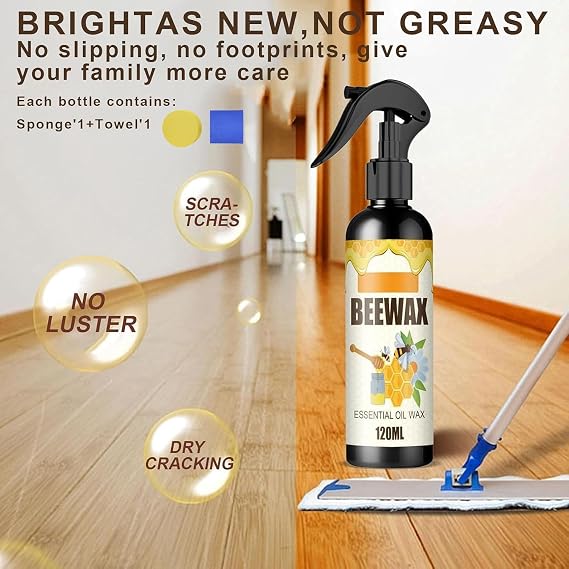 2PCS Natural Beeswax Spray, Beeswax Spray Cleaner, Furniture Polish,The Original Furniture Polish for living rooms,kitchens,wood furniture floors
