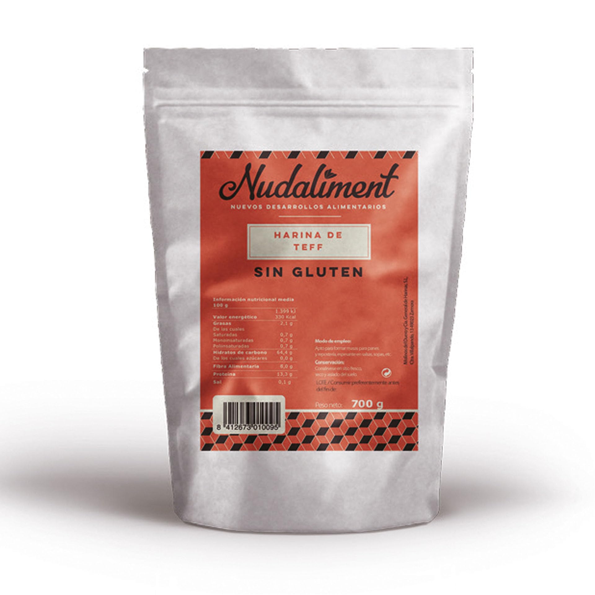 Harina De Teff Sin Gluten | Harina | Ideal Para Comidas Veganas Y Repostería | Ingrediente Versátil | Para Recetas Saludables Y Nutritivas | Alimento Dietético| De 700 Gr