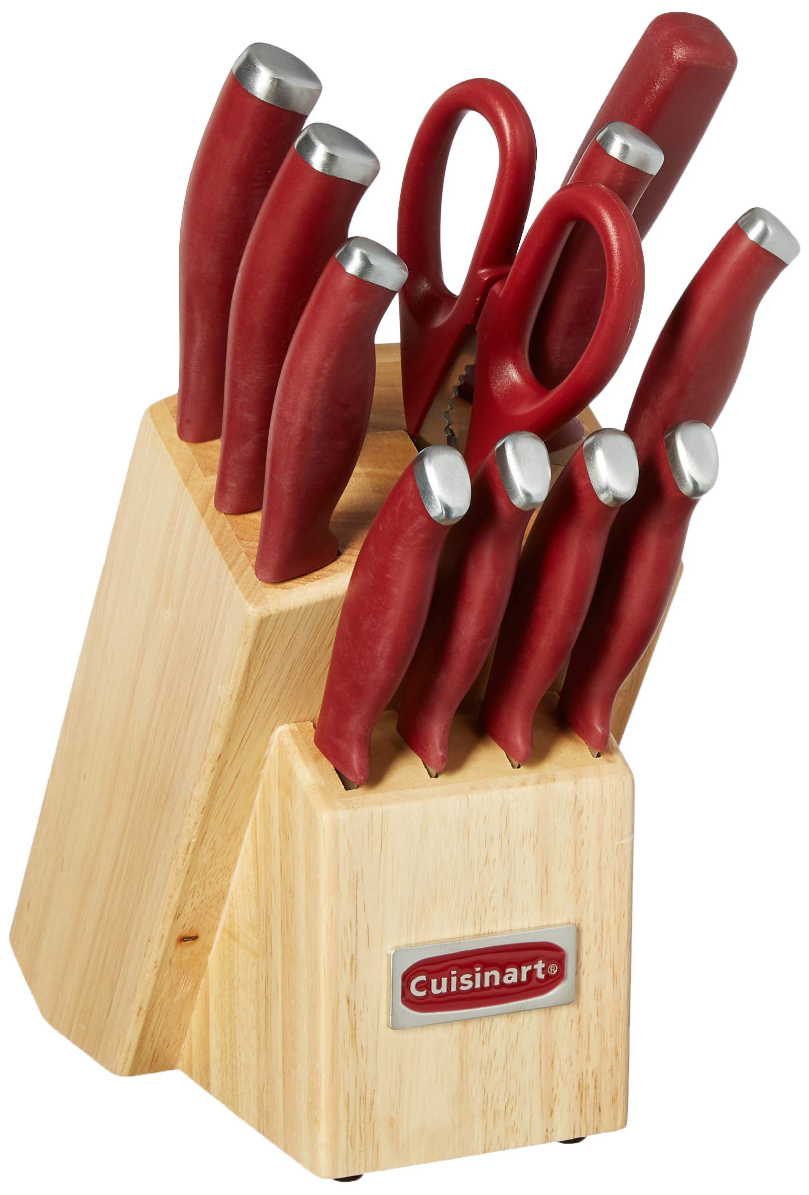 Cuisinart C77SSR-12P Color Pro Collection 12 Piece Knife Block Set, Red