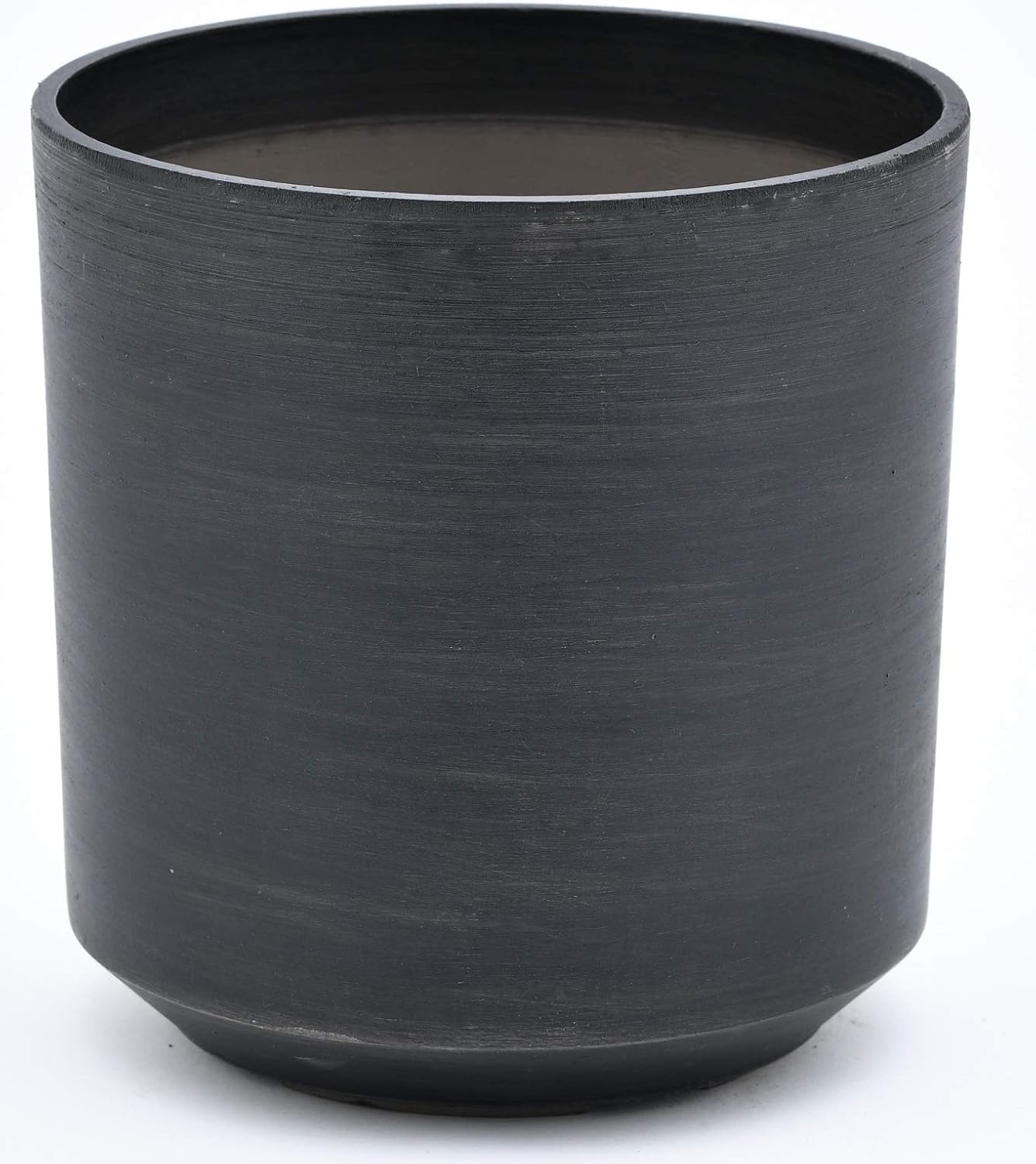 TABOR TOOLS Round Plastic Planter with Self Watering Root Protection Tray, Light Weight, Natural Colors, Optional Drainage Hole with Plug, Height 9 Inch ⌀ 8 Inch. VB101A. (Matte Finish - Black)