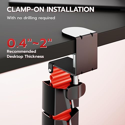Miniatura 4 de ARES WING Columna de gestión de cables debajo del escritorio, organizador de cables de vértebras con abrazadera para escritorio de pie, organizador