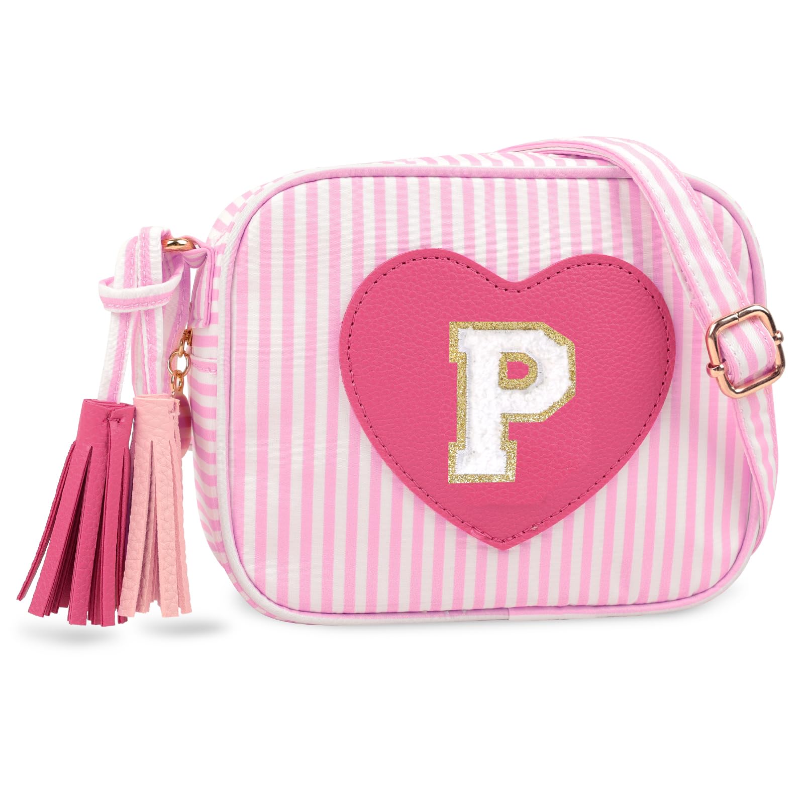 UIXIZQ Personalized Toddler Purse for Girls 2–10, Cute Little Girl Purse &amp; Kids Wallet, Small Initial Shoulder Crossbody Bag, Birthday &amp; Christmas Gift for Daughter(Pink,P)