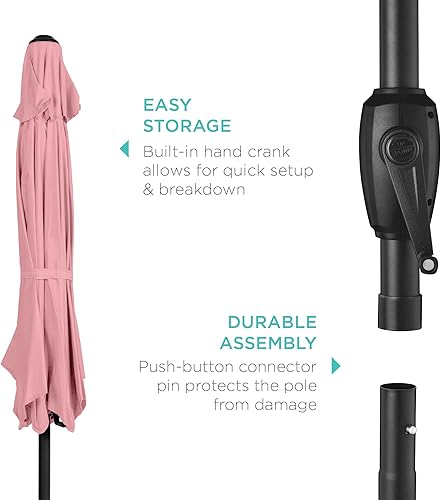 Vista 69 de Best Choice Products - Paraguas redondo para exteriores de alta resistencia (7.5 pies).