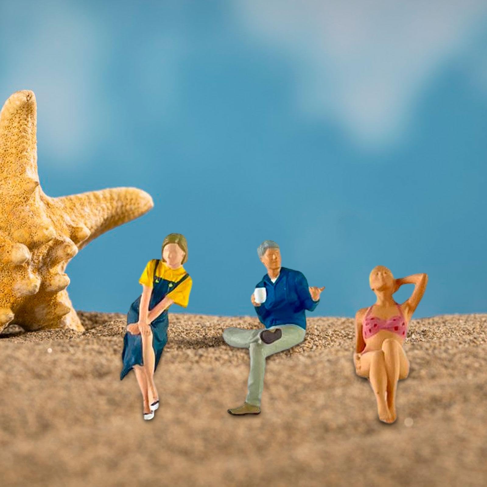 Fancyes 1/64 Diorama Figure Character Figurines Model Trains DIY Projects Fariy Garden Street People Model Miniature Scene for Adults, 3Pcs