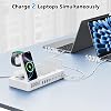 Estación de carga de 600W para múltiples dispositivos, estación de carga inalámbrica 15 en 1 para Apple, estación de carga para tablet con doble USB C de 100W para MacBook, iPhone, iPad, tablet (blanco) 3