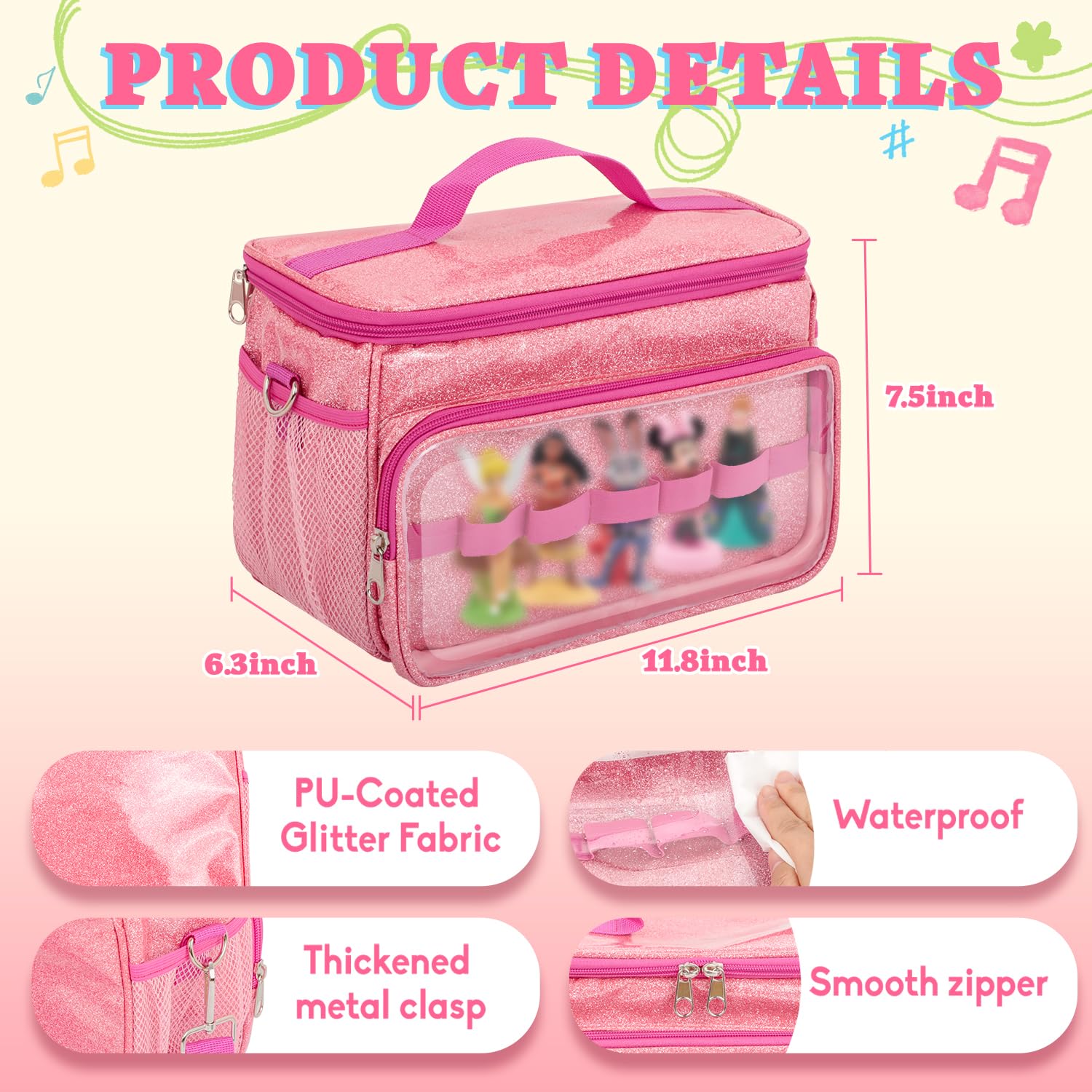TavenRoa Carrying Case Compatible with Toniebox 2/1, Tonies Storage Bag for Toniebox Starter Set & Tonie Figures - Image 2
