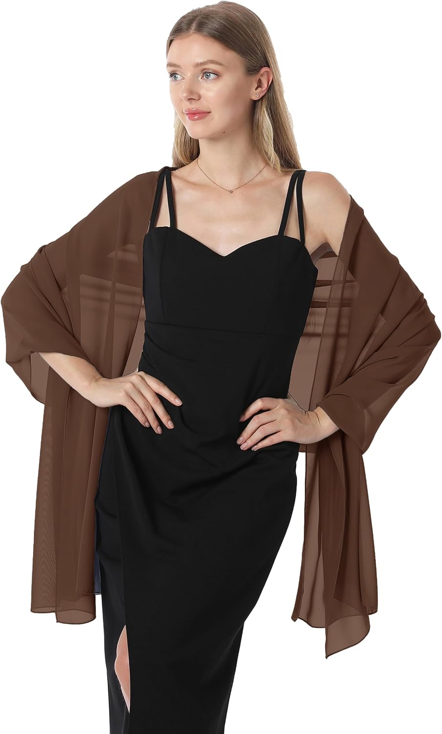 Chiffon Shawls and Wraps for Evening Dresses Women Elegant Soft Scarf Bridal Scarve Wedding Stole - Image 3