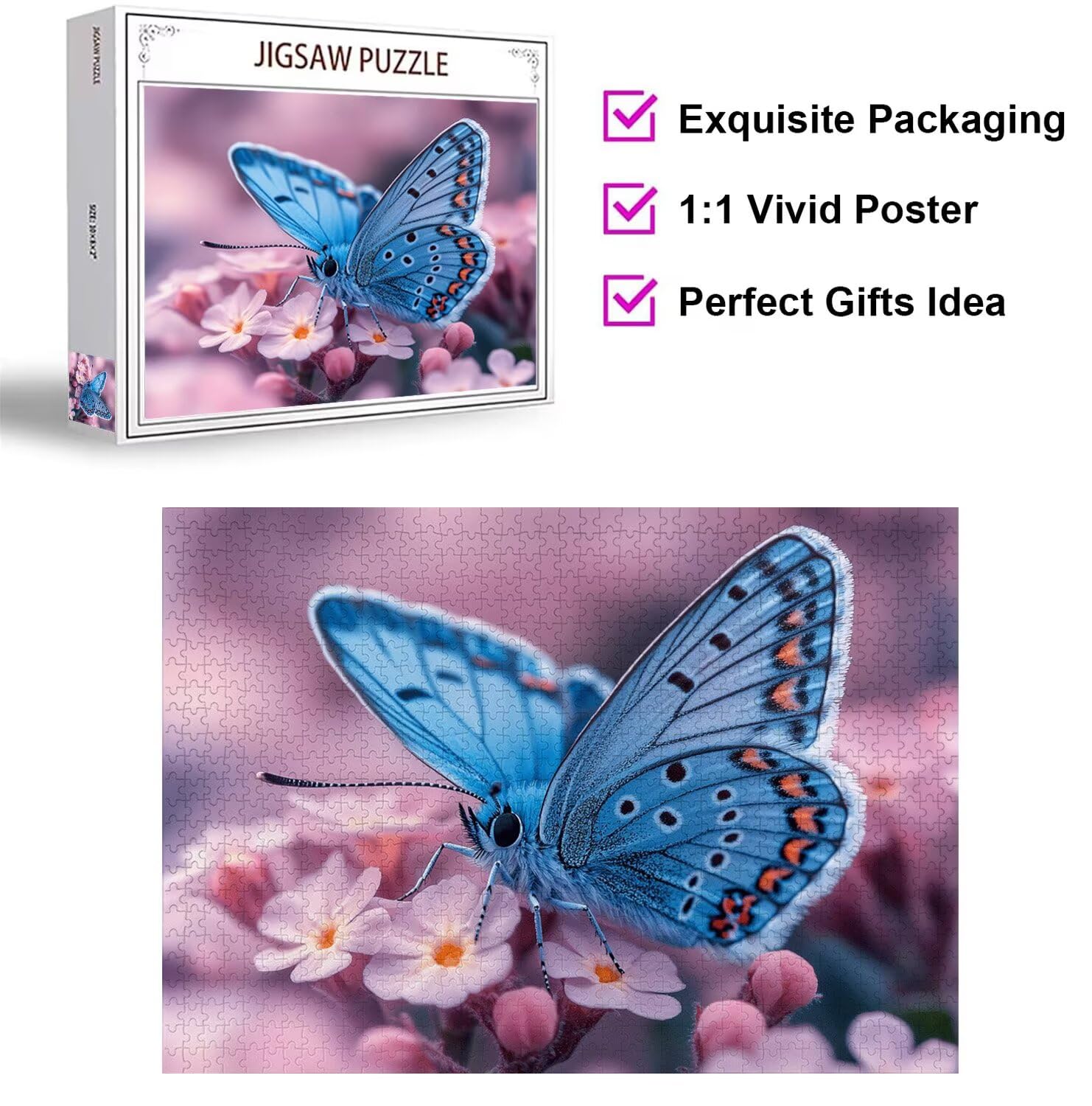 Puzzle 3000 elementów dla dorosłych, gry rodzinne, kwiat motyl, n-271
