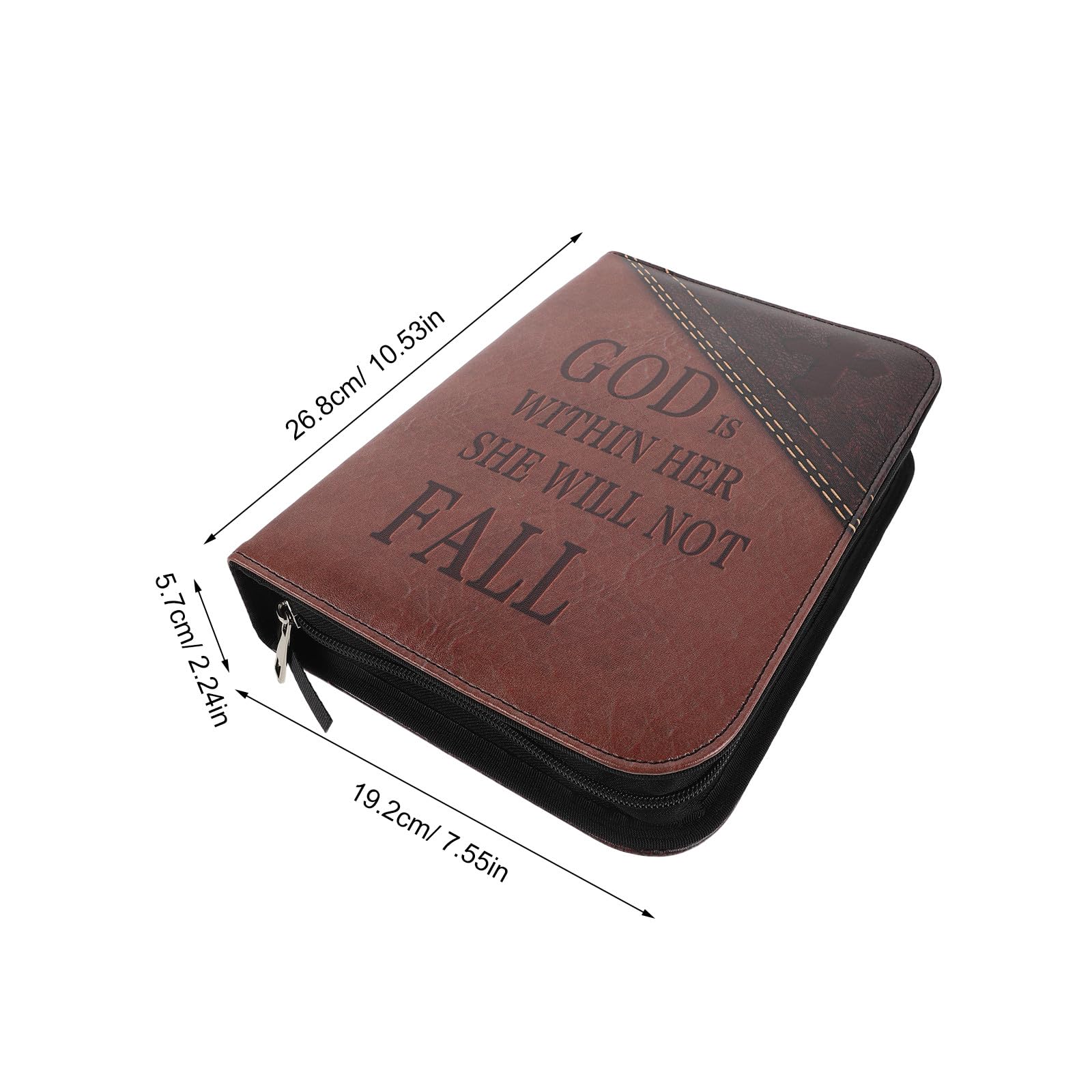 Estuche Protector Biblia Grande con Asa y Bolsillos Múltiples, Funda Resistente al Agua de Pu para Estudio Escrituras y Uso Iglesia