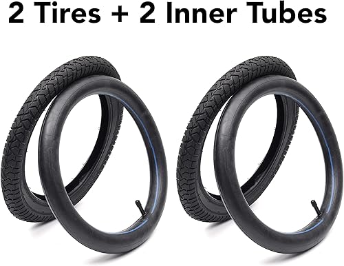 Vista 2 de CALPALMY (2 Sets) 12"/14"/16"/18"/20" Bike Replacement Tires and Inner Tubes for MTB, BMX, Kids Bike - Compatible with RoyalBaby, Joystar, Dynacraft