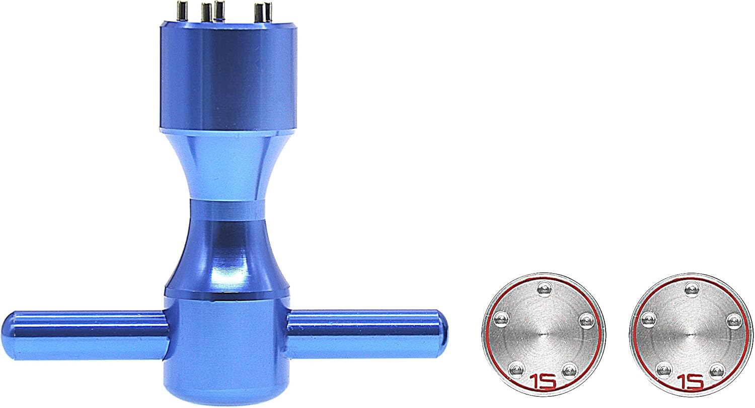 Golf Weight Wrench 2pc x Silver Weight+Blue Wrench Replacement for Titleist Scotty Fastback Squareback Putters (5g/10g/15g20g/25g/30g/35g/40g)