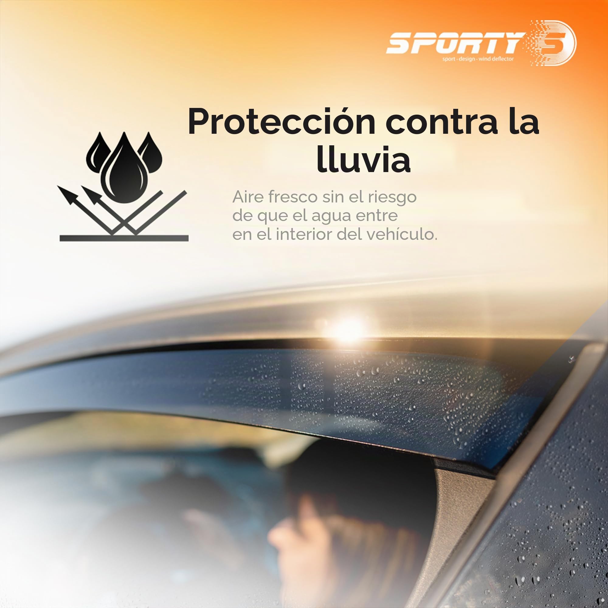 M MOTOS Deflectores de viento deportivo Deflector de lluvia para Volkswagen Transporter T5 2003-2015 Duraderos y Robustos, Deflector de Lluvia, Reducción de Ruido y Turbulencias del Aire, Fácil Instal