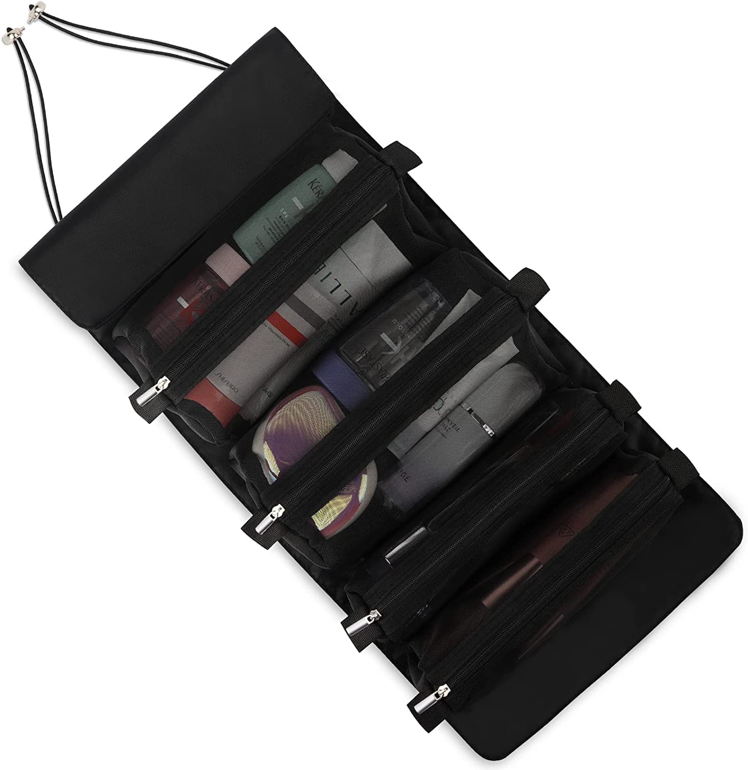 INKULTURE 4 in 1 Makeup Pouch Detachable Toiletry Bag for Travels Cosmetic Organizer for Women | Black | Pack of 01-picture-19