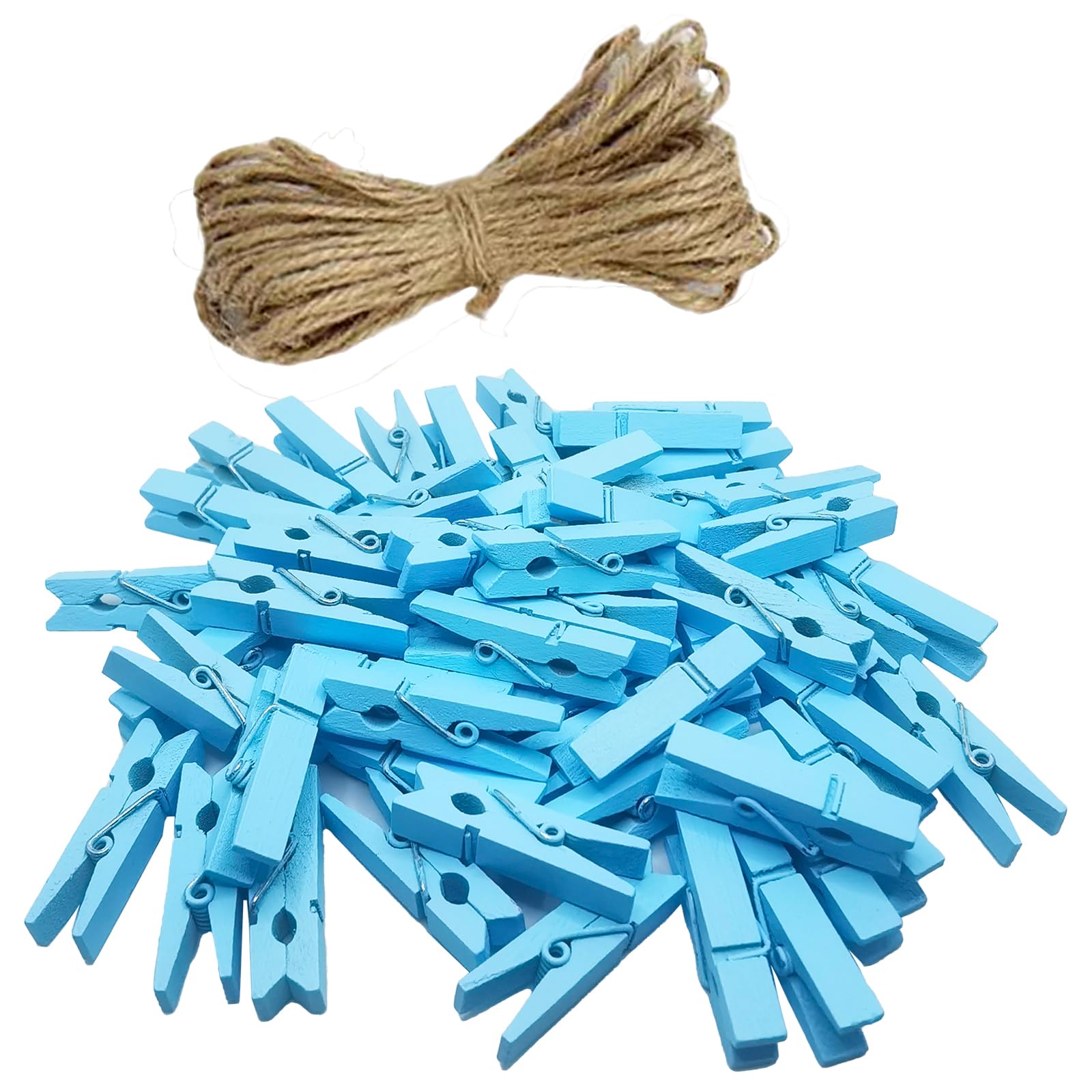 View 1 of 100pcs Wooden Mini Clothespins Small Clothes Pins Photos Clothesline Blue
** UNKNOWN AMOUNT **
