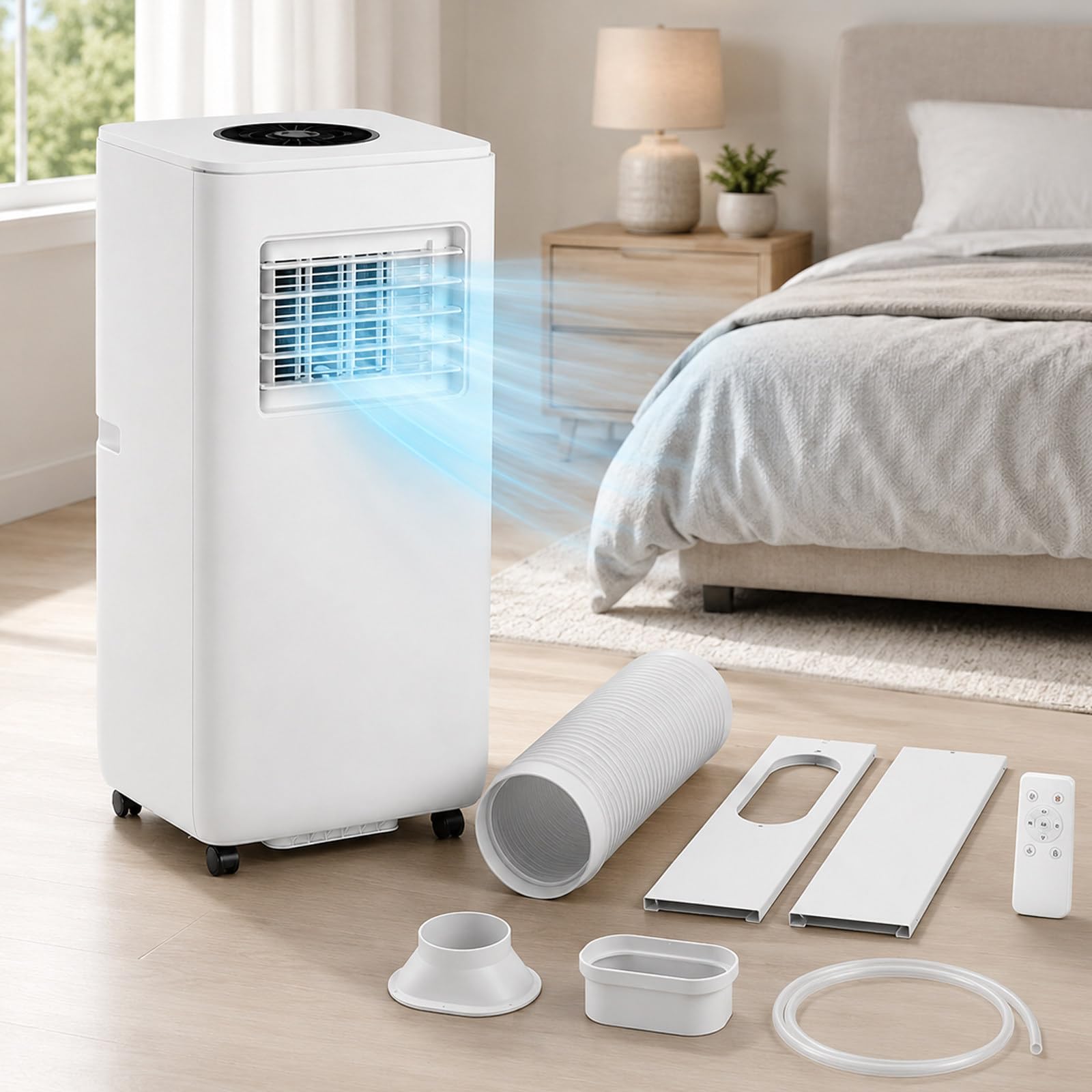 AETEREOS Portable Air Conditioner 13000 BTU, AC Unit with Cooling, Dehumidifier & Fan for Rooms up to 31 m², Remote Control, Quiet Energy Efficient, Window Kit 3800W
