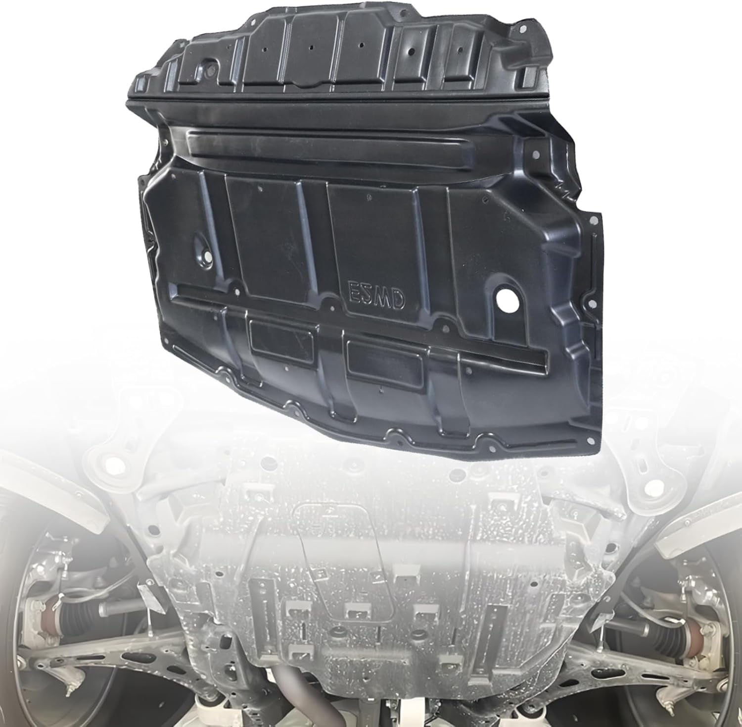 Splash Shield Guard Under Engine Cover, Engine Under Cover All Wheel Drive Compatible with INFINITI M37 M56 Q70 2011-2019 Replace# 75892-1MA0A, 758921MA0A Engine Under Tray Splash Shield