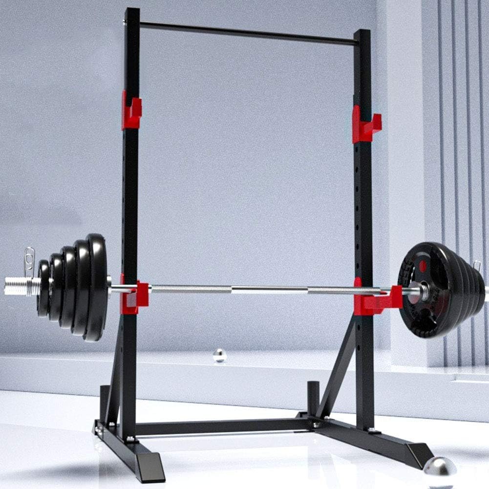 Barbell Rack, Adjustable Squat Rack Strength Training Fitness Barbell, Squat Stands Rack Barbell Free Press Bench Home Gym Strength Training Stand Fitness