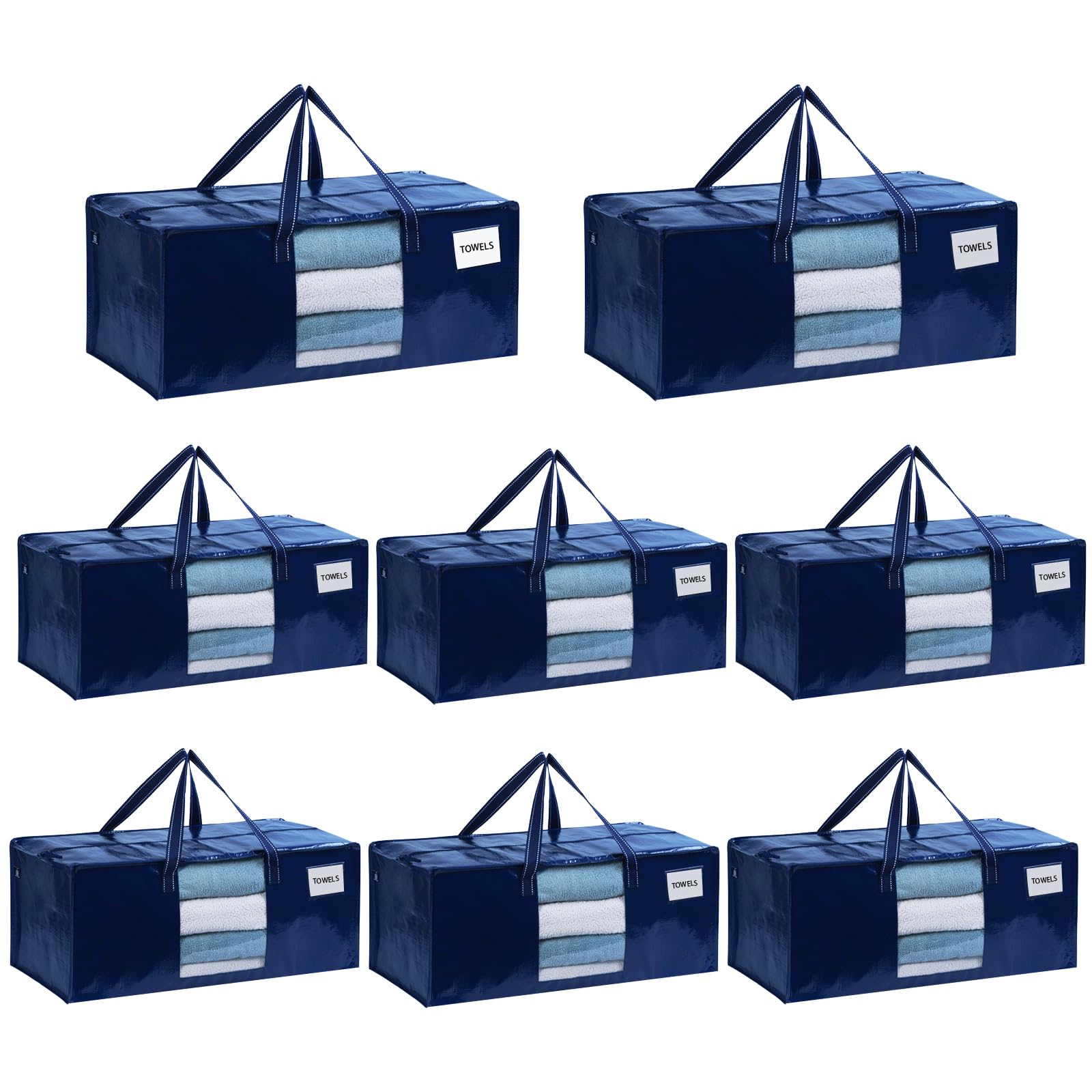 VENO 8 Pack Moving Bags Extra Large Storage Bags for College Move-In, Heavy-Duty Storage Totes, Packing Boxes