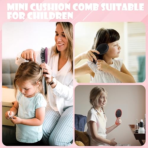 Miniatura 2 de ANSLCA - Juego de 28 peines de pelo coloridos 14 cepillos desenredantes mini cepillo desenredante cepillo de viaje con 14 peines de pelo anchos