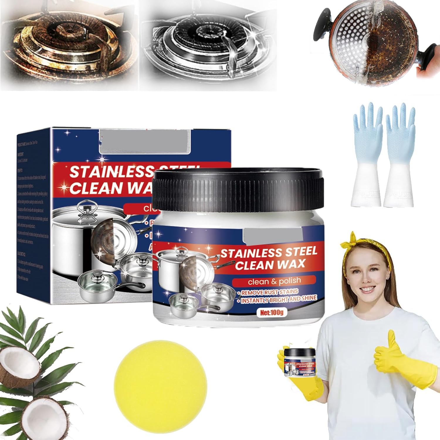 Magical NanoTechnology Stainless Steel Cleaning Paste, Stainless Steel