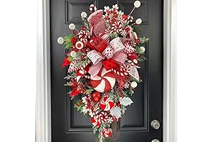 Candy Cane Christmas Wreath for Front Door