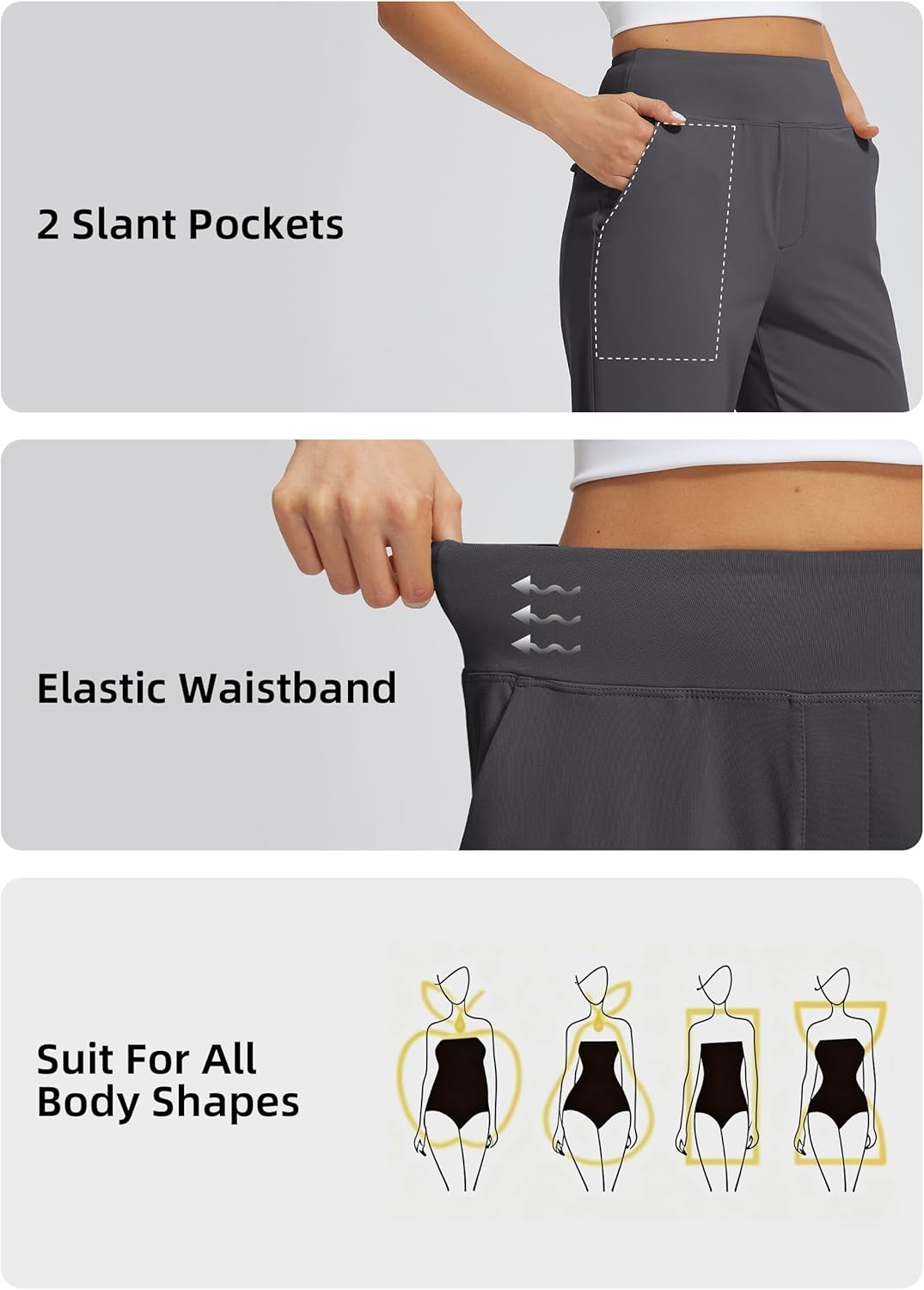 Libin Womens Casual Travel Pants 7/8 Stretchy Golf Pants Ankle Dress Pant Slacks Athletic Workout Sweatpants with 4 Pockets - Image 7