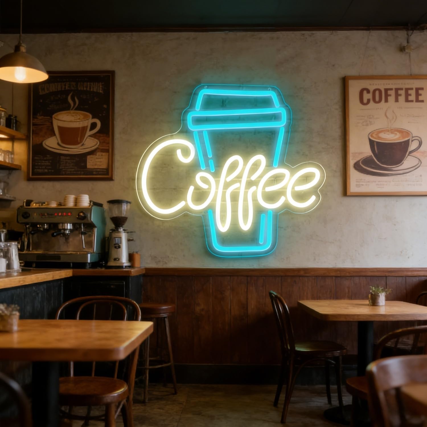 Coffee Neon Sign, LED Coffee Light for Wall Decor, Cafe Restaurant Living Room Party Home Bar Decoration Gift for Friends