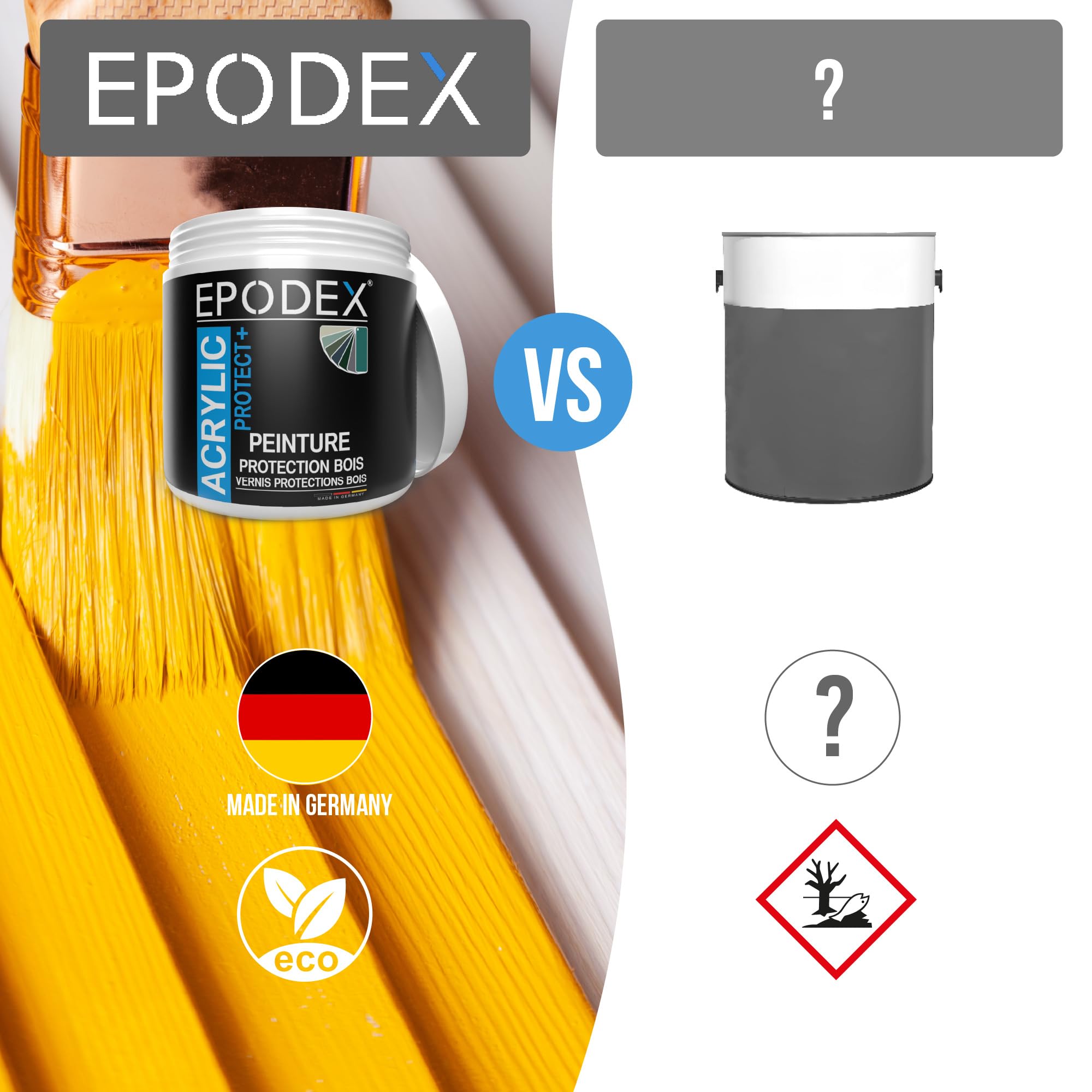 EPODEX ACRYLIC PROTECT+ Peinture bois - Gris silex - Pastel