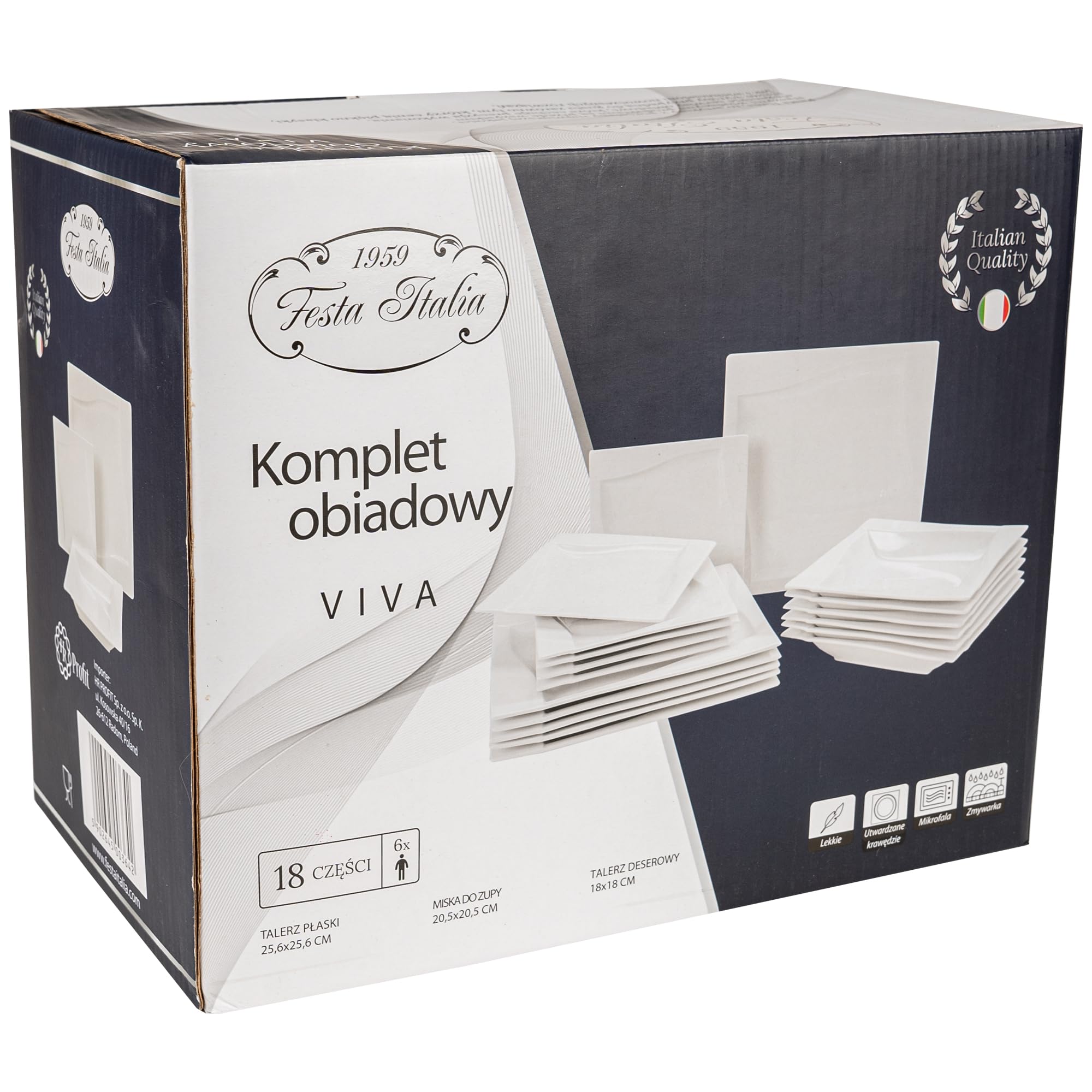 Geschirrset 6 Personen - 18 Teilig - Tellerset aus Porzellan - Weiß Essgeschirr Set - Schüssel- und Tellerset - Modern Tafelservice - Teller - Essservice - Geschirr Set 6 Person
