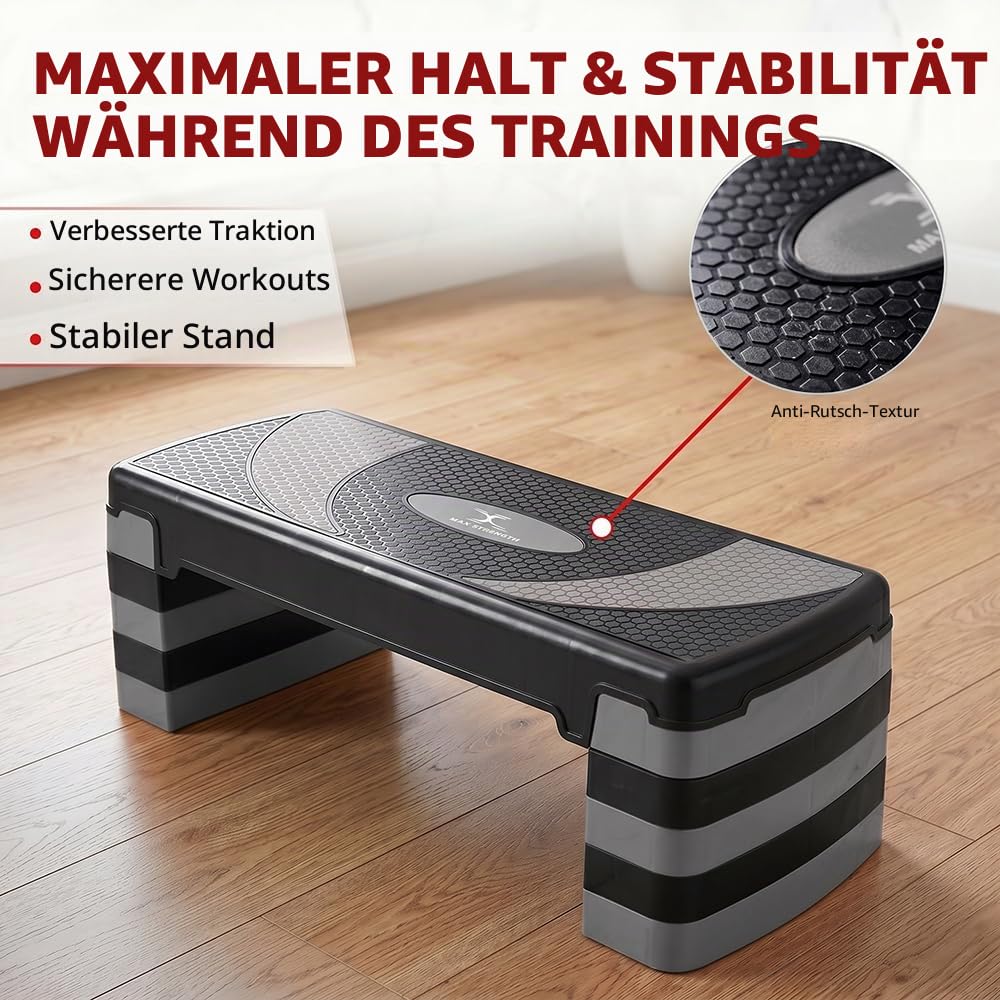 MAXSTRENGTH Aerobic Stepper Cardio Fitness Schritt board-3 Ebenen Home Fitness Block