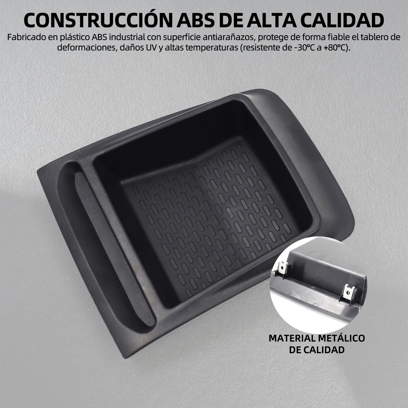 Caja de almacenamiento para tablero de instrumentos de auto, compatible con FIAT Ducato, Peugeot Boxer, Citroen Relay (2014+), material ABS negro, diseño antideslizante