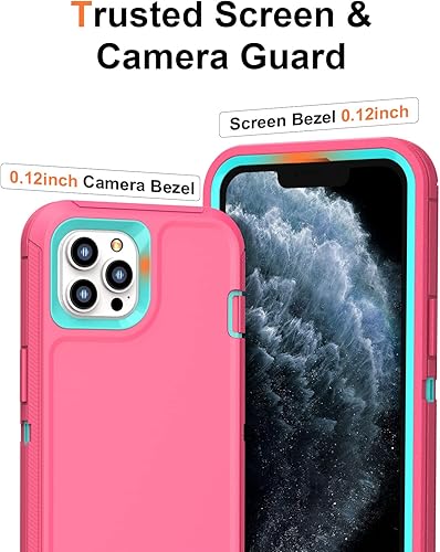Miniatura 4 de Funda diseñada para iPhone 11 Pro Max protección resistente 3 en 1 de cuerpo completo con 2 protectores de pantalla, funda protectora de grado