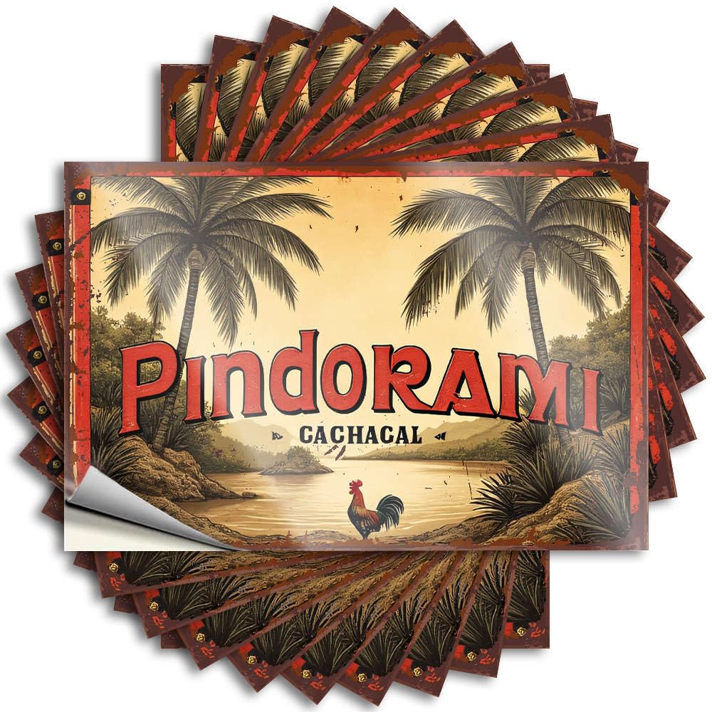 Fzfn Colour Basement Decor Lettering Sticker - Big Sand Bottle Pindorama Cachacá, Brazil(12X18cm)
