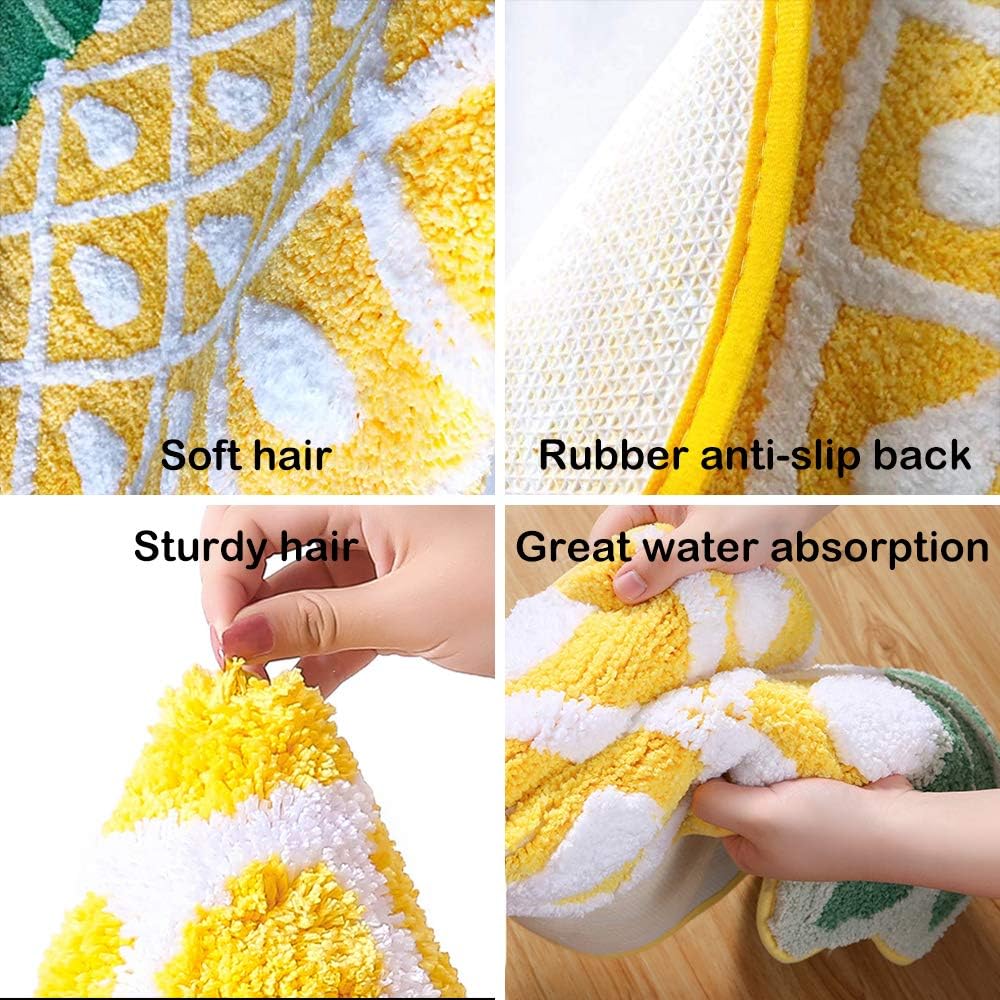 Pineapple Door Mat, Non-Slip Area Rug Cartoon Pineapple Welcome Rug for Home Decor Living Room Bedroom Bathroom Fruit Indoor Mat Machine Washable Carpet, 40 x 23 inch