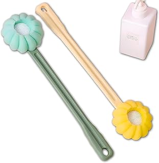 فرشاة حمام - اداة تنظيف جافة متعددة الالوان لازالة الرغوة والاوساخ بدون مجهود مع مادة اسفنجية ناعمة (قطعتان)